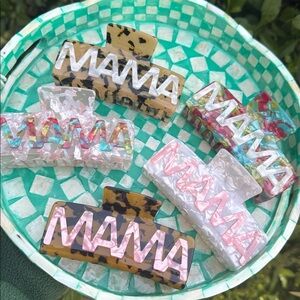 Multicolor Mama Hair Claw Clips